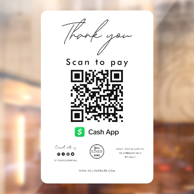 Cash App QR Code Logo Scan to Pay Thank you (Sheet 2)
