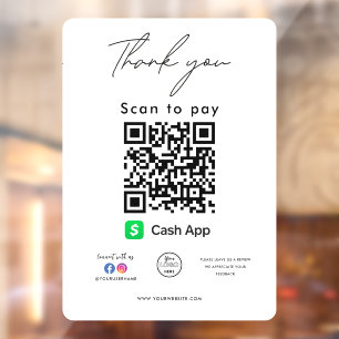 Cash App QR Code Logo Thank you Scan to Pay