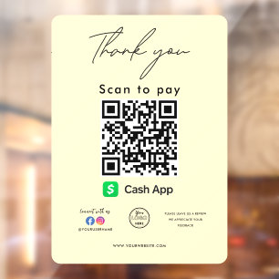 Cash App QR Code Logo Thank you Scan to Pay