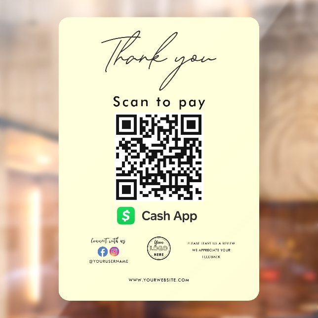 Cash App QR Code Logo Thank you Scan to Pay (Sheet 2)