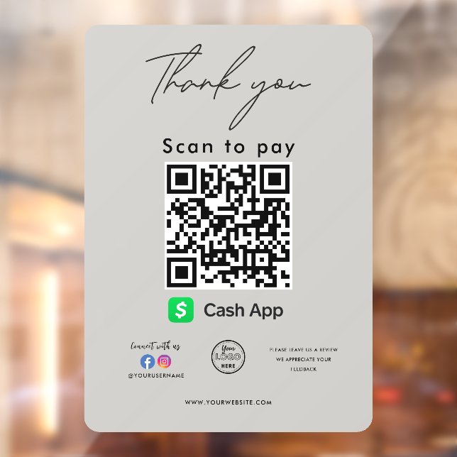 Cash App QR Code Logo Thank you Scan to Pay (Sheet 2)