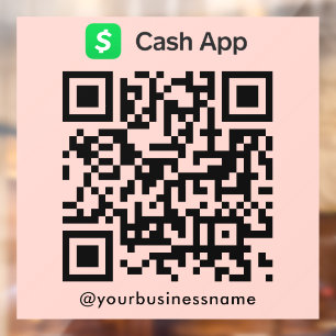 Cash App QR Code Payment Scan to Pay Blush Pink