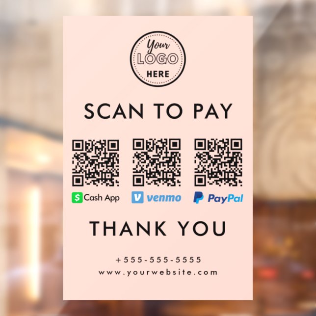 Cash App Venmo Paypal QR Code Scan to Pay Logo (Sheet 2)