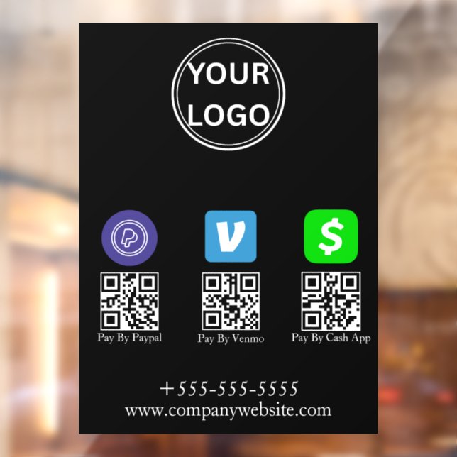 Cash App Venmo Paypal QR Code Scan to Pay Logo (Sheet 2)