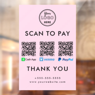 Cash App Venmo Paypal QR Code Scan to Pay Logo