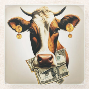 Cash Cow  Glass Coaster