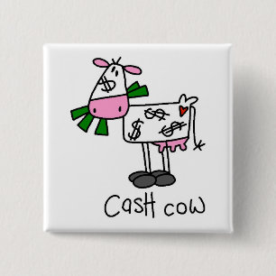 Cash Cow Tshirts and Gifts 15 Cm Square Badge