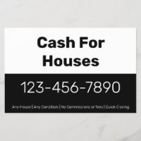 Cash For Houses Black White Phone Number Your Text