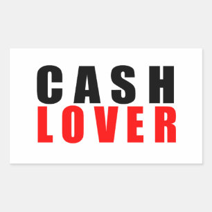 Cash lover, I love cash Rectangular Sticker