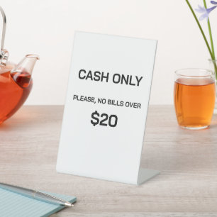 Cash Only Payment Sign