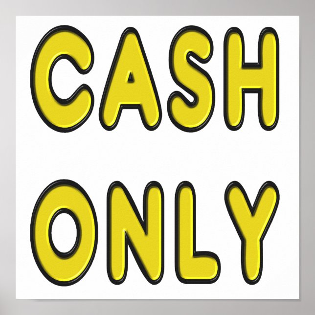 Cash Only Poster (Front)