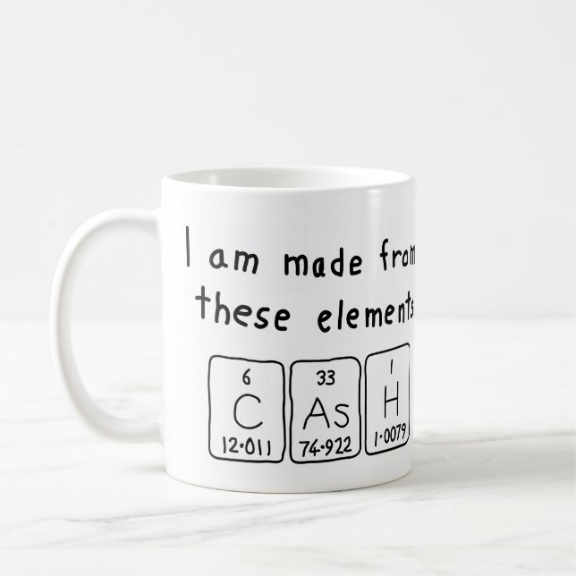 Cash periodic table name mug (Left)