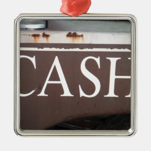 CASH Tow Truck Vintage Car Sign Metal Tree Decoration