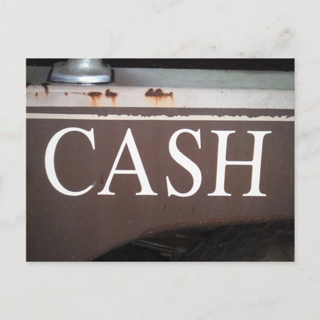 CASH Tow Truck Vintage Car Sign Postcard (Front)