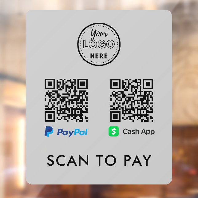 CashApp Paypal QR Code Scan to Pay Logo Grey (Sheet 2)