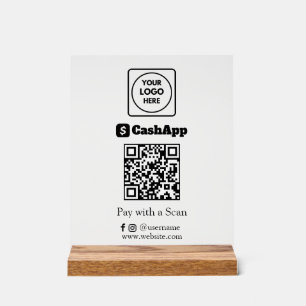 CashApp QR Code   Custom Business Scan-to-Pay Sign