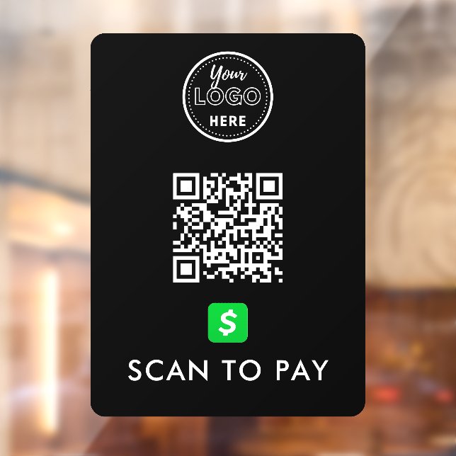 CashApp QR Code Scan to Pay Modern Logo Black (Sheet 2)