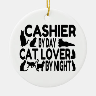 Cashier Cat Lover Ceramic Tree Decoration