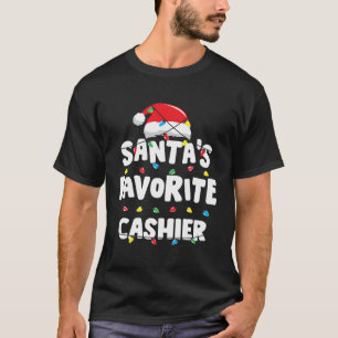 Cashier Christmas Santa'S Favourite Funny Gift Xma T-Shirt