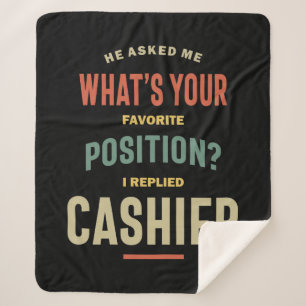 Cashier Job Title Gift Sherpa Blanket