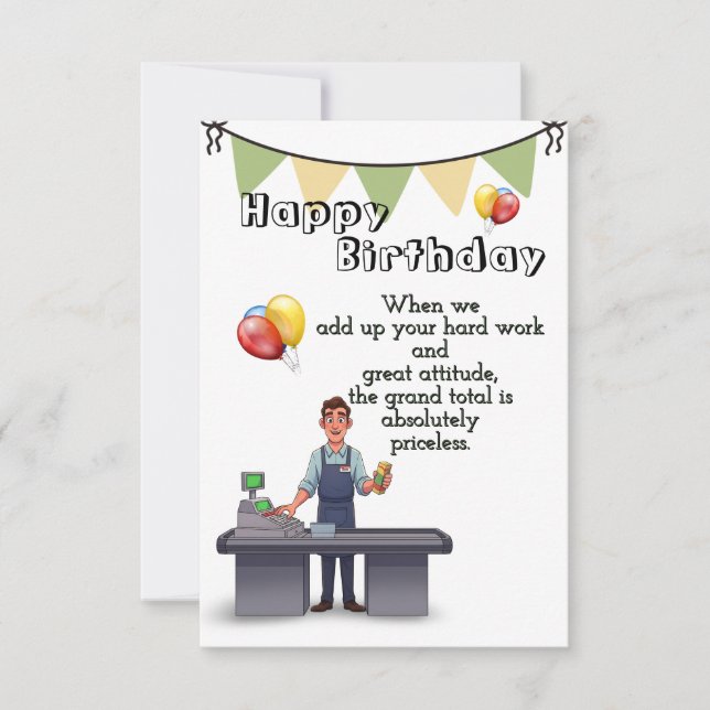 Cashiers' Birthday  Card (Front)