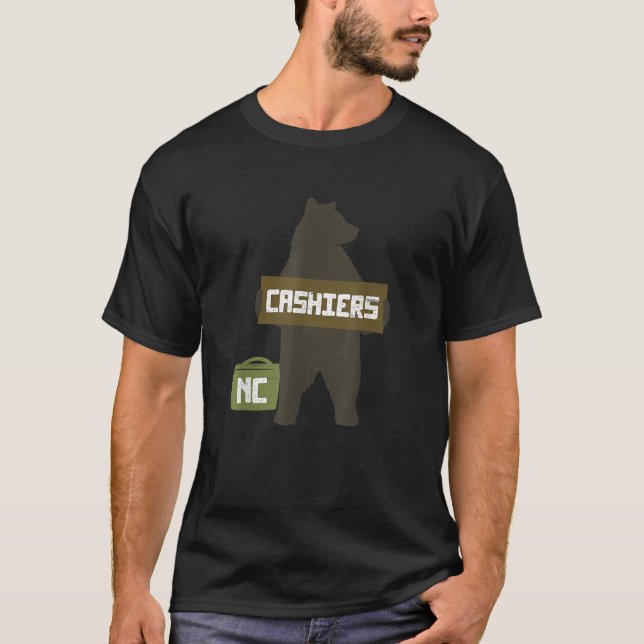 Cashiers North Carolina NC Cute Hitchhiking Bear T T-Shirt (Front)