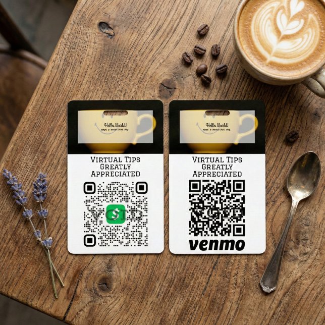 Cashless Payment QR Code Tipping Badge ID Badge (The Perfect Mobile Tip Jar For Everyone)