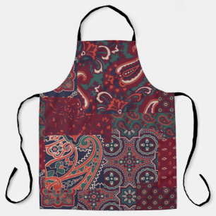 cashmere paisley silk fabric patchwork abstract vi apron