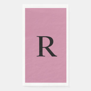 Cashmere Rose Pink Monogrammed Paper Guest Towel Napkin