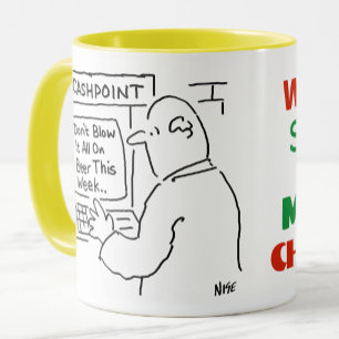 Cashpoint machine gives advice. Bank Worker Mug