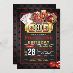 Casino 30th Birthday Invitation