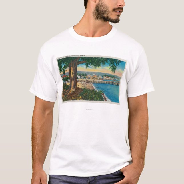 Casino and Pier, Santa CruzSanta Cruz, CA T-Shirt (Front)