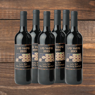 Casino Bachelorette Party   Las Vegas Slot Machine Wine Label