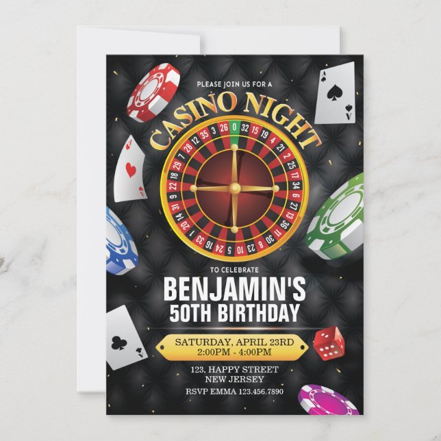 Casino Birthday Invitation - any age (Front)