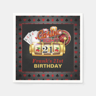 Casino Birthday Paper Napkins - 21st Birthday