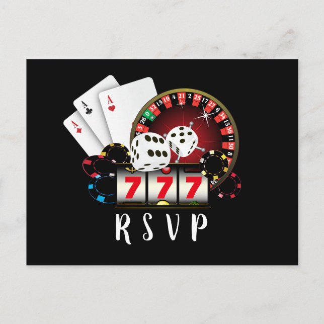 casino, casino night, Postcard RSVP (Front)