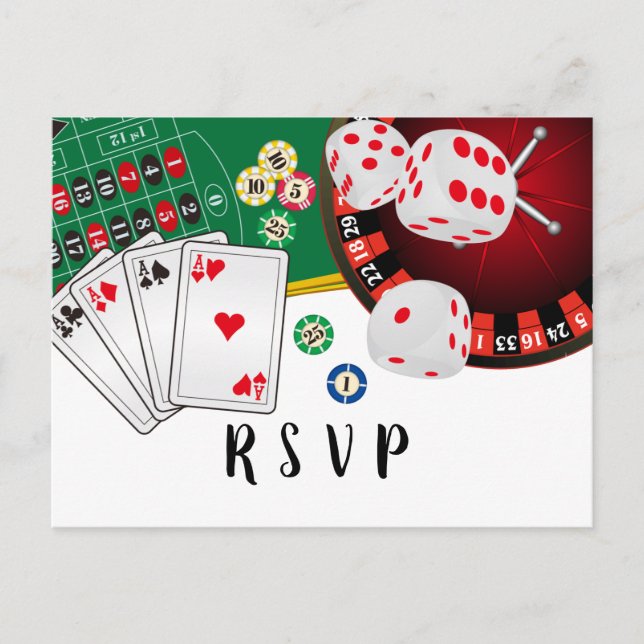 casino, casino night, Postcard RSVP (Front)