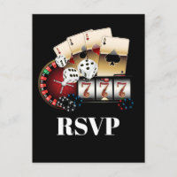 casino, casino night, Postcard RSVP