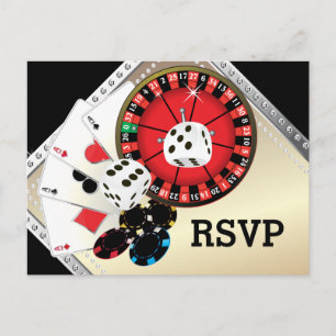 casino, casino night, Postcard RSVP