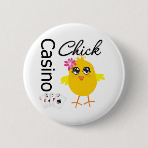 Casino Chick 6 Cm Round Badge
