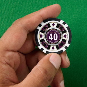 Casino Chip Las Vegas Birthday - Plum Purple