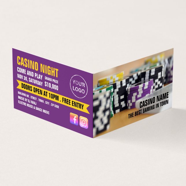 Casino Chips, Casino Manager Detailed Business Card (Outside)