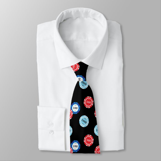 Casino Chips Poker Player Tie (Tied)