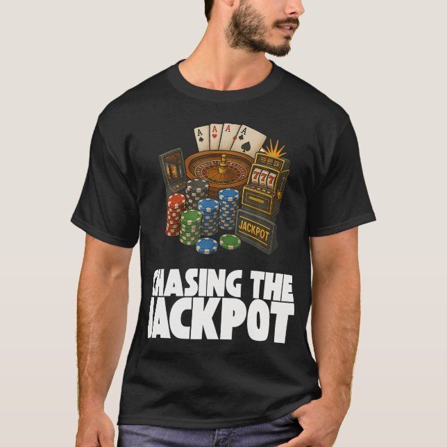 Casino Chips Roulette Slots Poker Vegas Gambling C T-Shirt (Front)