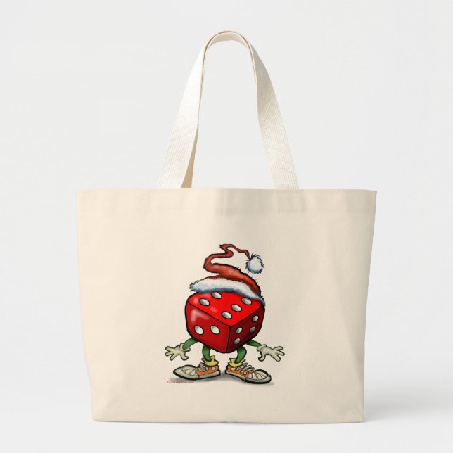 Casino Christmas Large Tote Bag (Front)