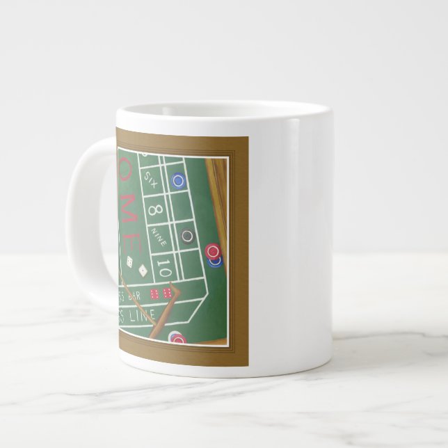 Casino Craps Table with Chips and Dice Large Coffee Mug (Front Left)