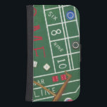 Casino Craps Table with Chips and Dice Samsung S4 Wallet Case<br><div class="desc">Make sure Lady Luck is on your side with this painting of a craps table by Chariklia Zarris. The dice have been thrown and are being collected,  along with any losing bets. Put this action filled print on your wall today!</div>