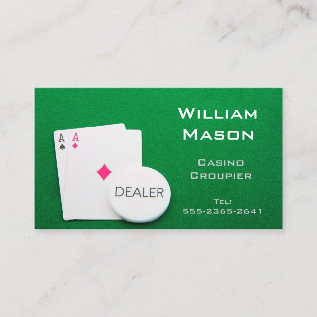 Casino Croupier / Dealer, Aces - Business Cards (Front)