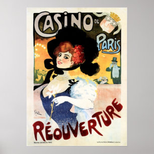 CASINO DE PARIS Reouverture Music Vintage French Poster