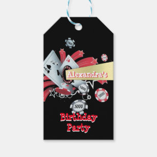 Casino gambling custom birthday party gift tags